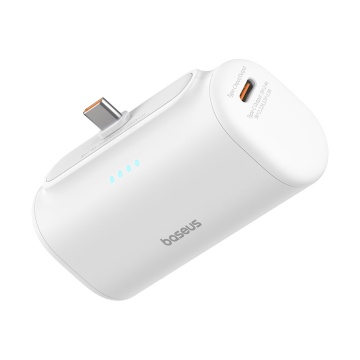 Baterie Externa Type-C, 20W, 5000mAh + Cablu Type-C - Baseus (P10068306213-00) - Alb - Img 2