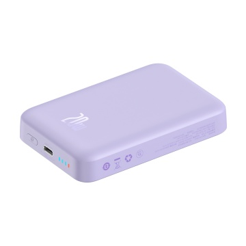 Baterie Externa USB-C, MagSafe, 10000mAh, 20W - Baseus Magnetic Mini (PPCX110105) - Purple - Img 5