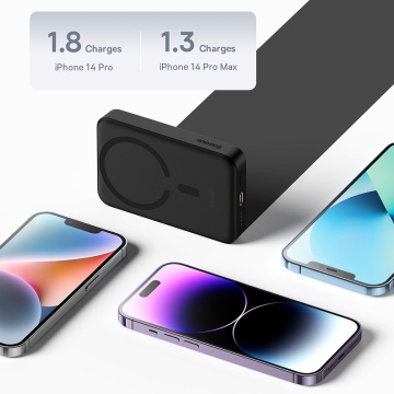 Baterie Externa USB-C, MagSafe, 10000mAh, 30W - Baseus Mini (PPCX110201) - Black - Img 4