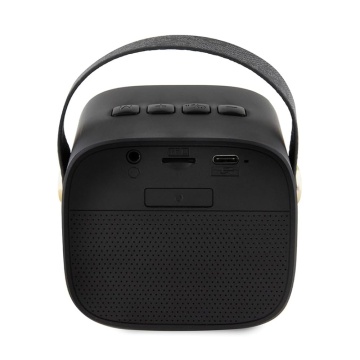 Boxa Portabila Bluetooth 5.3, TWS, 5W, AUX, TF Card - Guess Wireless Speaker PU Leather 4G Script Logo (GUWSB2P4SMK) - Negru - Img 2