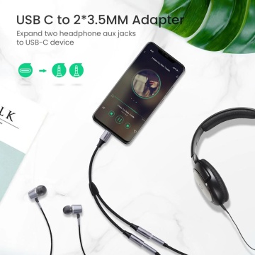 Cablu audio 2x Jack la Type-C Ugreen, 30732 - Argintiu - Img 6