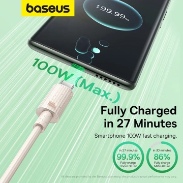 Cablu date USB Type-C Baseus, 100W, 480Mbps, 1m, P10360203631-00 - Verde - Img 4
