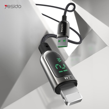 Cablu de date USB la Lightning Yesido CA84, 12W, 2.4A, 1.2m, negru - Img 6