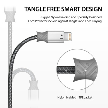 Cablu de date USB la Ligntning 20cm, Ringke Smart Fish, Gri - Img 6