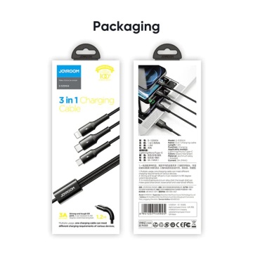 Cablu iPhone, tip C, Micro-USB JoyRoom, 3A, 1.2m, negru, S-1230G4 - Img 2