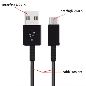 Cablu Samsung USB la Type-C 2.1A, 1m, negru, EP-DG970BBE - Img 3