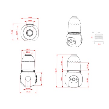 Camera de supraveghere exterior bec E27 Tuya Techsuit, Q23S - Alb - Img 5