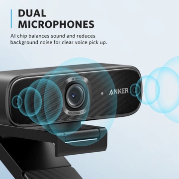 Camera web HD cu microfon Noise Cancellation Anker C302 - Negru - Img 4