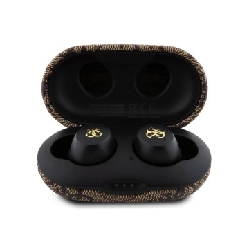 Casti True Wireless cu Statie de Andocare, ENC, Bluetooth 5.3, IPX5, 300mAhm - Guess (GUTWSP4EGW) - Maro - Img 2
