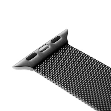 Curea pentru Apple Watch 1/2/3/4/5/6/7/8/9/10/SE/SE 2/Ultra/Ultra 2 (42/44/45/46/49mm) - Fixed Mesh Strap - Black - Img 3