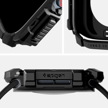 Husa Apple Watch 10 42mm Spigen Rugged Armor - Negru - Img 4