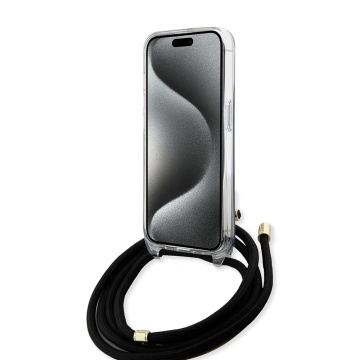 Husa Guess Crossbody Cord 4G Print iPhone 15 Pro GUHCP15LHC4SEK - Negru - Img 4