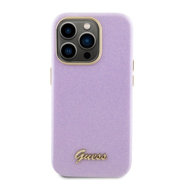 Husa Guess Glitter Glossy Script iPhone 15 Pro cu sclipici GUHCP15LPGMCSL- Violet - Img 4