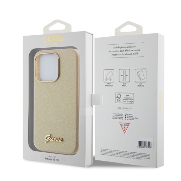 Husa Guess Glitter Glossy Script iPhone 15 Pro cu sclipici GUHCP15LPGMCSD - Bej - Img 7