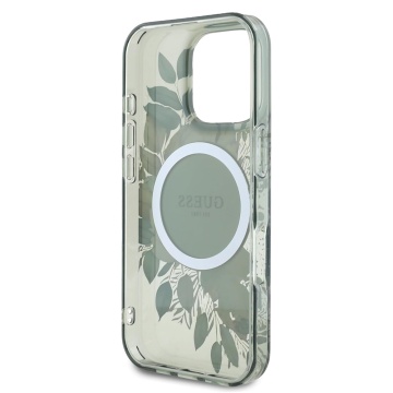 Husa Guess iPhone 16 Pro Liquid Glitter Flower MagSafe, GUHMP16LLFMWTE- Verde - Img 2