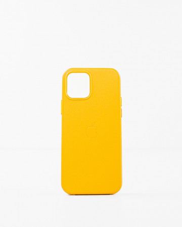 Husa Iphone 12 Pro din piele naturala Portocalie MagSafe - Img 1