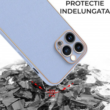 Husa Iphone 12 Pro Max din piele ecologica Albastra - Img 4