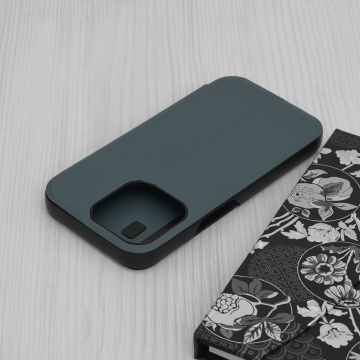 Husa iPhone 14 Pro Eco Leather View flip tip carte, Green - Img 3