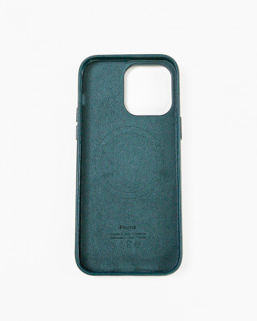 Husa Iphone 14 Pro Max din piele naturala Verde MagSafe - Img 5