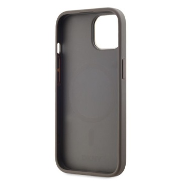 Husa iPhone 15 - DKNY Leather Checkered Mono Pattern MagSafe (DKHMP15SPCPVSLE) - Beige - Img 2