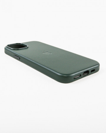 Husa Iphone 15 Plus din piele naturala Verde MagSafe - Img 4