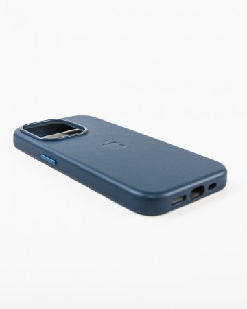 Husa Iphone 15 Pro din piele naturala Albastra MagSafe - Img 4