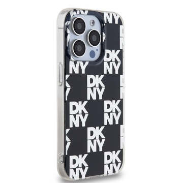 Husa iPhone 15 Pro - DKNY IML Checkered Mono Pattern (DKHCP15LHDLCEK) - Black - Img 3