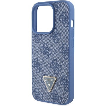 Husa iPhone 15 Pro Guess Leather 4G Triangle Strass GUHCP15LP4TDPB- Albastru - Img 7