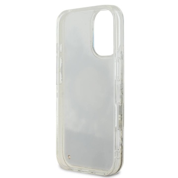 Husa iPhone 16 Guess Liquid Glitter Flower MagSafe - Roz - Img 3