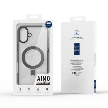 Husa iPhone 16 Plus Dux Ducis Aimo MagSafe Magnetic Stand - Negru - Img 7