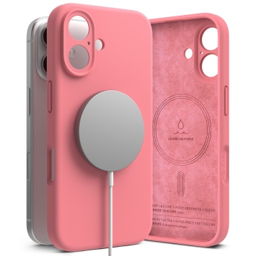Husa iPhone 16 Plus Ringke Silicone Magnetic MagSafe - Roz - Img 5