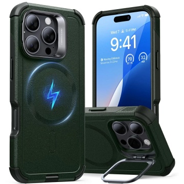 Husa iPhone 16 Pro ESR Cyber Armor Kickstand - Verde - Img 1