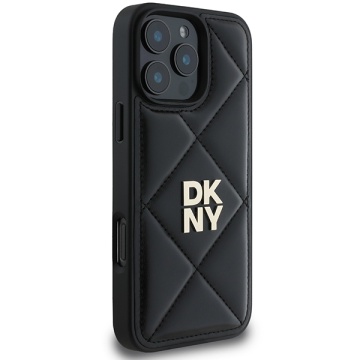 Husa iPhone 16 Pro Max - DKNY Leather Quilted Stack Logo (DKHCP16XPQDSLK) - Black - Img 2