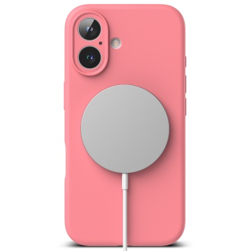 Husa iPhone 16 Ringke Silicone Magnetic MagSafe - Roz - Img 3