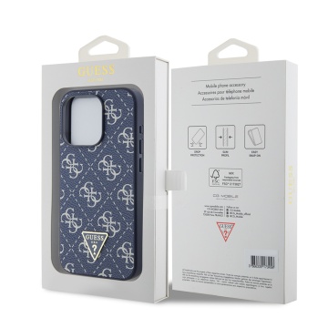 Husa originala Guess iPhone 15 Pro Hardcase 4G Triangle Metal Logo GUHCP15LPG4GPB- Albastru - Img 6