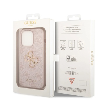 Husa originala Guess iPhone 15 Pro Max Hardcase 4G Big Metal Logo GUHCP15X4GMGPI - Roz - Img 7