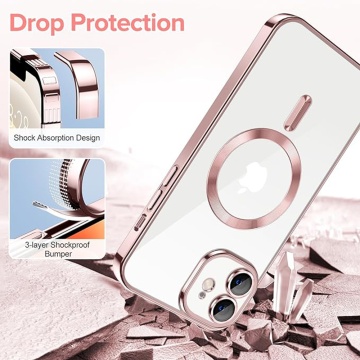 Husa premium iPhone 12 Techsuit Luxury Crystal MagSafe - Roz - Img 5