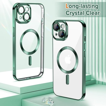 Husa premium iPhone 13 Techsuit Luxury Crystal MagSafe - Verde - Img 5