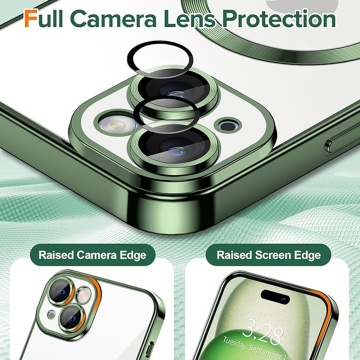 Husa premium iPhone 16 Plus Techsuit Luxury Crystal MagSafe - Argintiu - Img 5