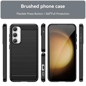 Husa Samsung Galaxy S23 Plus Techsuit Carbon Silicone, Black - Img 2