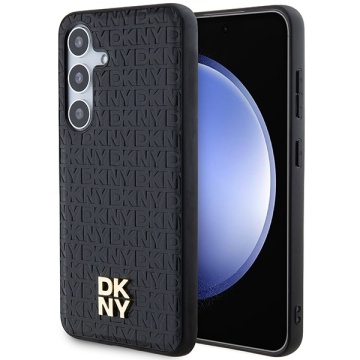 Husa Samsung Galaxy S24 Plus - DKNY Leather Pattern Metal Logo MagSafe (DKHMS24MPSHRPSK) - Black - Img 1