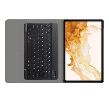 Husa Samsung Galaxy Tab S8 Plus cu tastatura magnetica wireless RGB Techsuit CozyTab, - Negru - Img 2
