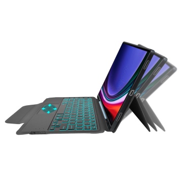 Husa Samsung Galaxy Tab S9 Plus -Techsuit - KeyTab Pro (cu tastatură fără fir RGB/suport stilou) - Negru (Copy 3) - Img 6