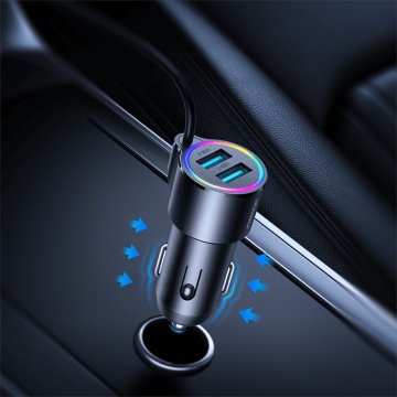 Incarcator auto JoyRoom (JR-CL25) - 2x USB, lumini RGB, 3,4 A, 17 W, cu cablu Lightning - negru - Img 5
