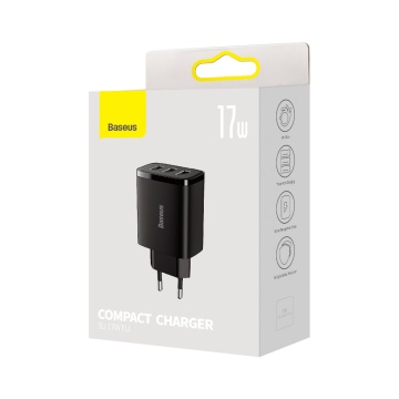 Incarcator de priza 3 x USB Baseus, 17W, CCXJ020101 Negru - Img 6