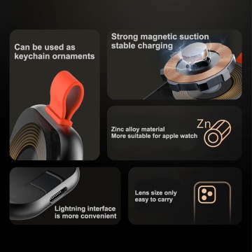Incarcator magnetic fara fir (LT-W1) - pentru Apple Watch, cu breloc, incarcare din mers, 3,5 W, 1 A Lito- alb - Img 6