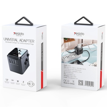 Incarcator priza EU, UK, US, AUS Yesido MC10, 3xUSB, tip C - Negru - Img 7