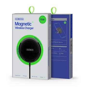Incarcator wireless iPhone cu suport birou Duzzona W1, 15W, negru - Img 6