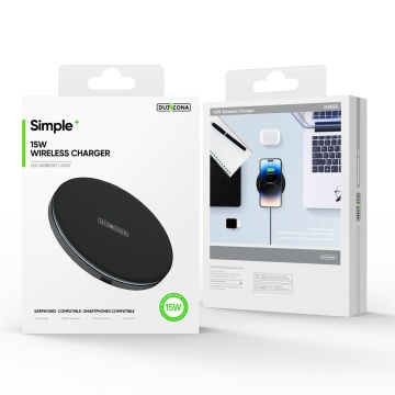 Incarcator wireless universal Type-C 15W Duzzona W8, negru - Img 7