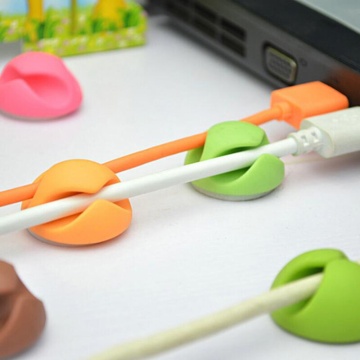 Organizator cabluri cu adeziv pentru birou Techsuit, albastru - Img 6